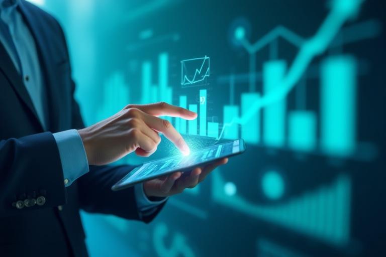 Diverse financial charts and graphs with a person reviewing options, symbolizing clarity and future planning.